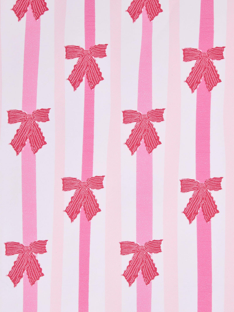 John Lewis stripe bows wrapping paper 3m pink - British product