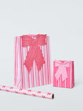 John Lewis stripe bows wrapping paper 3m pink - British product
