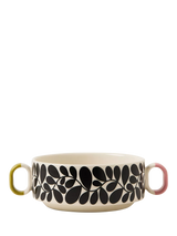 John Lewis Orla Kiely Sycamore Stripe Stoneware Cereal Bowl, Black/White, 13cm- Buy online at McGrocer