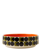 John Lewis Orla Kiely Spot Square Oval Print Stoneware Fruit Bowl, 26cm, Orange/Multi- Buy online at McGrocer