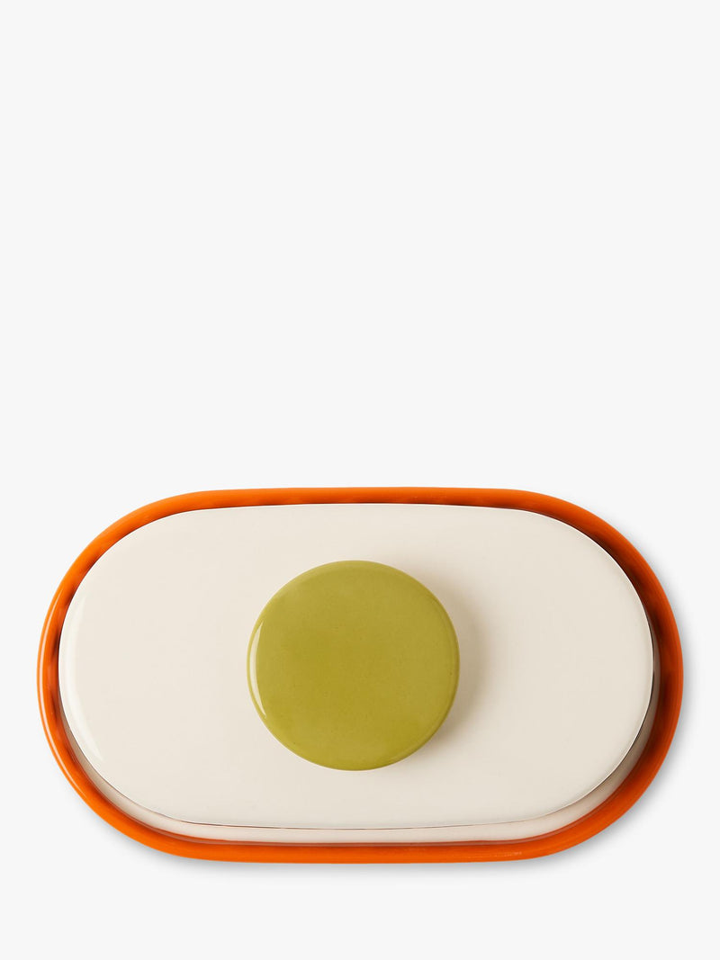 Orla Kiely Sycamore Stripe stoneware butter dish 17x10x8.5cm, UK version