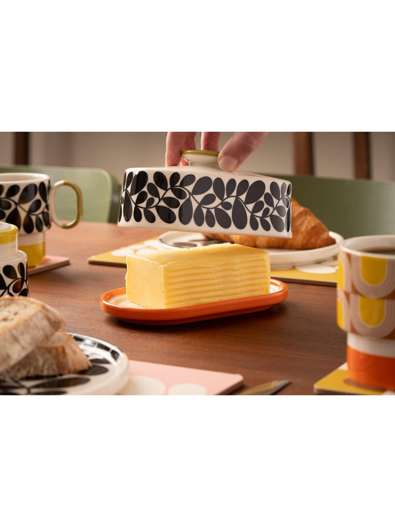 Orla Kiely Sycamore Stripe stoneware butter dish 17x10x8.5cm, UK version