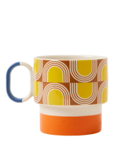 John Lewis Orla Kiely Aura Stackable Stoneware Mug Orange 275ml- Buy online at McGrocer