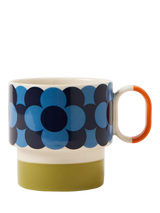 John Lewis Orla Kiely Retro Stripe Stackable Stoneware Mug, Green, 275ml- Buy online at McGrocer