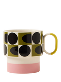 Orla Kiely stoneware mug 275ml pink spot pattern, UK version