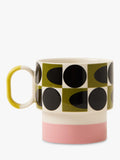Orla Kiely stoneware mug 275ml pink spot pattern, UK version
