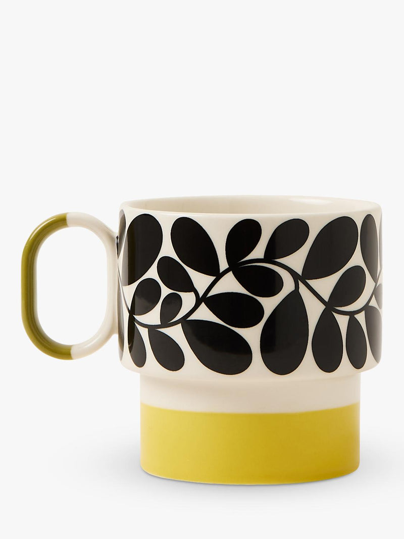 Orla Kiely stoneware mug Sycamore Stripe green 275ml, imported from the UK