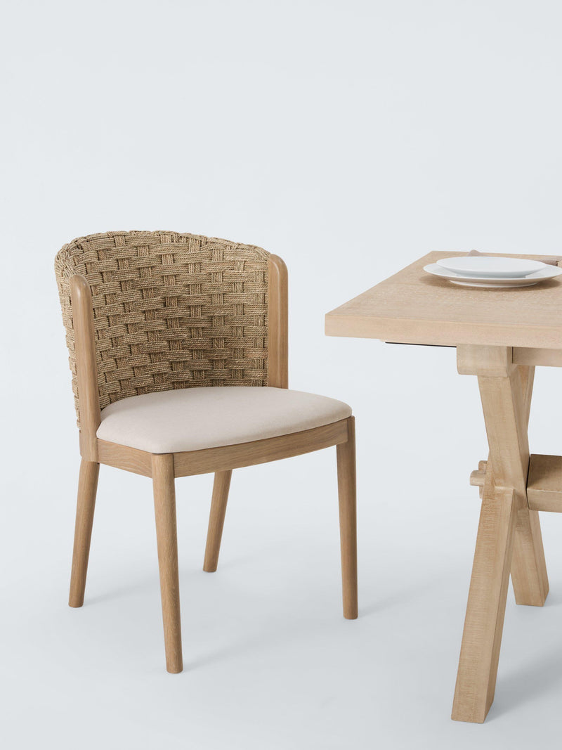 John Lewis Morgan dining chair handwoven seagrass linen (British brand)