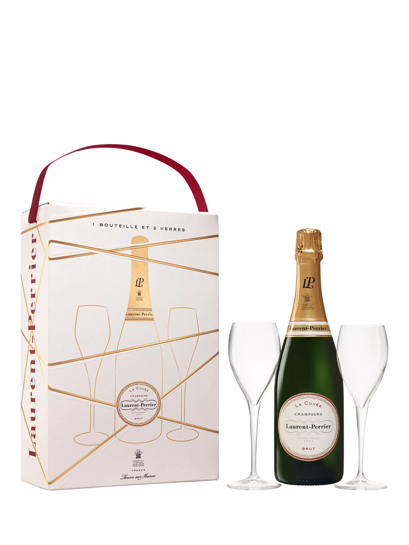 Laurent-Perrier Champagne gift set with two glasses 75cl (British brand)