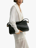 By Malene Birger Lelou black leather shoulder bag, UK version