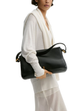 By Malene Birger Lelou black leather shoulder bag, UK version