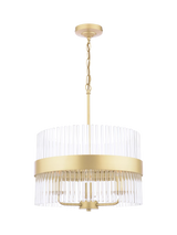 John Lewis Laura Ashley Alexa 3 Arm Glass Rod Pendant Ceiling Light, Antique Brass- Buy online at McGrocer