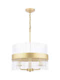 Laura Ashley Alexa pendant light antique brass 3 arm glass rod (British brand)