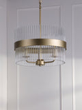 Laura Ashley Alexa pendant light antique brass 3 arm glass rod (British brand)