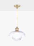 Laura Ashley ribbed glass pendant light antique brass, UK version