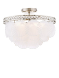 Laura Ashley Caverton semi-flush scallop shell ceiling light, polished nickel, UK version