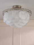 Laura Ashley Caverton semi-flush scallop shell ceiling light, polished nickel, UK version