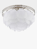 Laura Ashley Caverton semi-flush scallop shell ceiling light, polished nickel, UK version