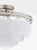 Laura Ashley Caverton semi-flush scallop shell ceiling light, polished nickel, UK version