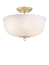 John Lewis Laura Ashley Cossington Semi Flush Ceiling Light Antique Brass- Buy online at McGrocer
