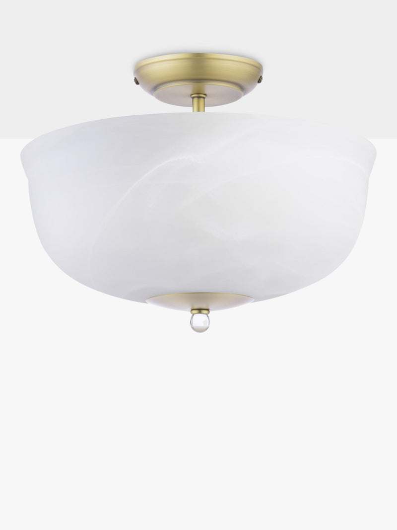 Laura Ashley Cossington semi-flush ceiling light antique brass 33cm - British product