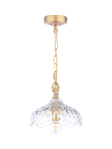 John Lewis Laura Ashley Eversden Cut Glass Pendant Ceiling Light, Antique Brass- Buy online at McGrocer