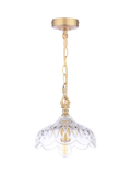 Laura Ashley Eversden cut glass pendant light antique brass (British brand)