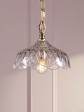 Laura Ashley Eversden cut glass pendant light antique brass (British brand)