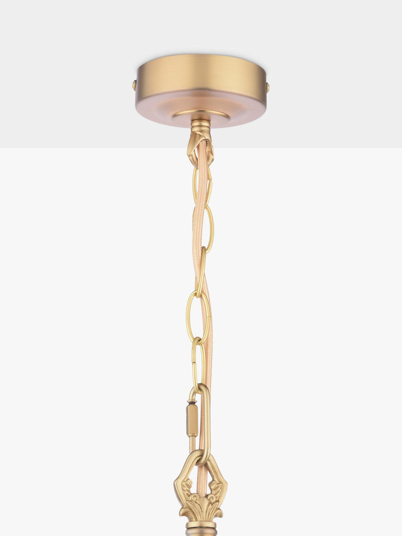 Laura Ashley Eversden cut glass pendant light antique brass (British brand)
