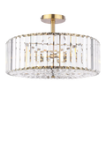 Laura Ashley Fernhurst semi-flush ceiling light antique brass cut glass - British product