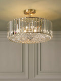Laura Ashley Fernhurst semi-flush ceiling light antique brass cut glass - British product