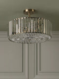 Laura Ashley Fernhurst semi-flush ceiling light antique brass cut glass - British product