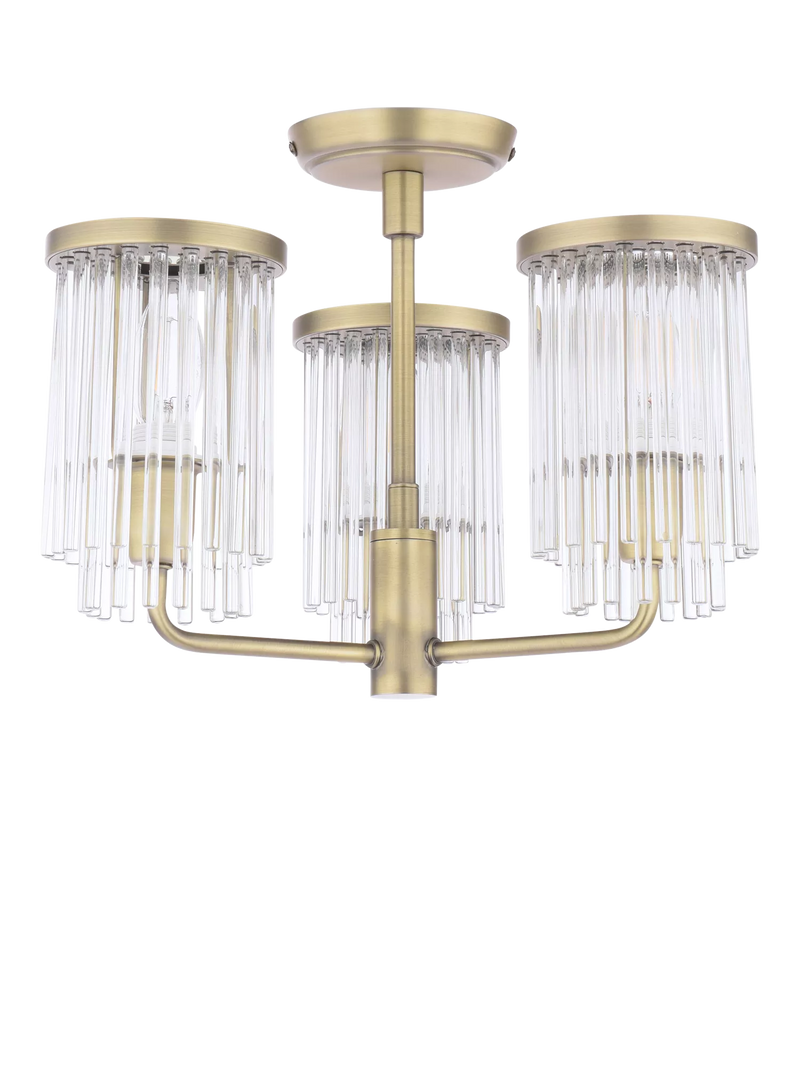 Laura Ashley Hilcote semi flush ceiling light matt antique brass (British brand)