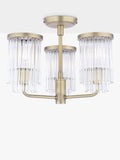 Laura Ashley Hilcote semi flush ceiling light matt antique brass (British brand)