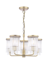 John Lewis Laura Ashley Hilcote Glass Rods Pendant Ceiling Light, Matt Antique Brass- Buy online at McGrocer