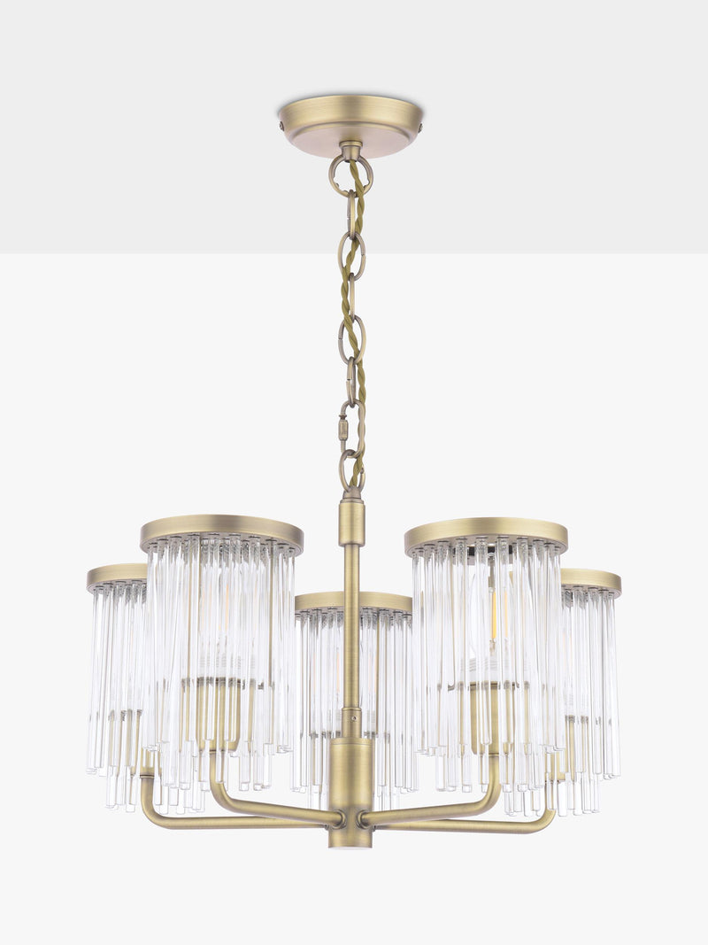 Laura Ashley Hilcote pendant ceiling light matt antique brass, imported from the UK