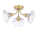 Laura Ashley Kerswell 3 arm glass shade flush ceiling light, imported from the UK