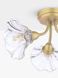 Laura Ashley Kerswell 3 arm glass shade flush ceiling light, imported from the UK