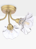 Laura Ashley Kerswell 3 arm glass shade flush ceiling light, imported from the UK