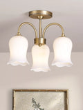 Laura Ashley Lidsell semi flush ceiling light antique brass - British product