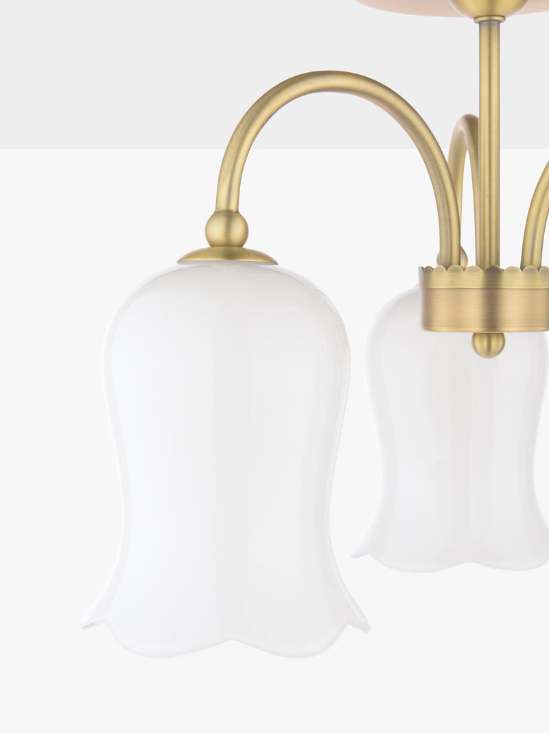 Laura Ashley Lidsell semi flush ceiling light antique brass - British product