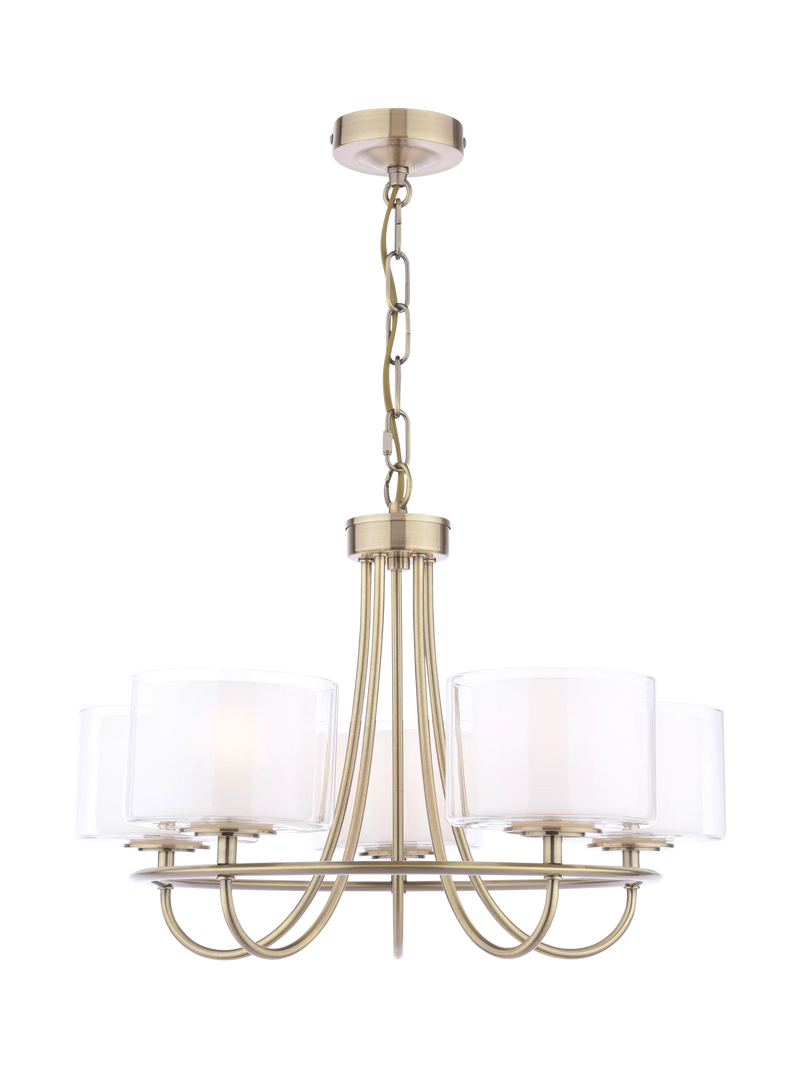 Laura Ashley Southwell 5 arm chandelier antique brass, UK version