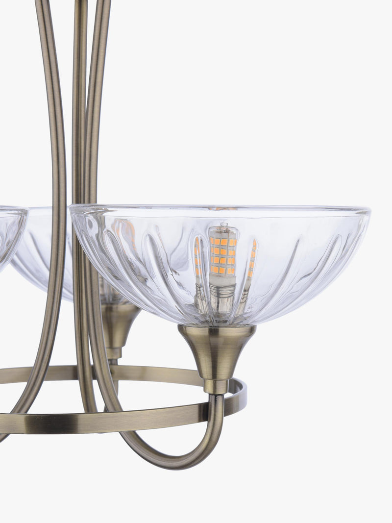 Laura Ashley flush ceiling light antique brass cut glass, imported from the UK