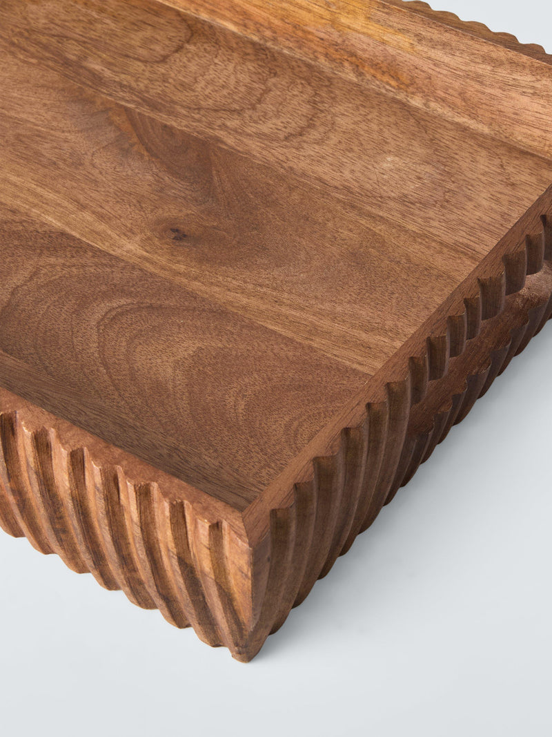 John Lewis rustic tray hand-carved mango wood 51cm - British product