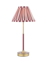 John Lewis Laura Ashley Denwick Pleat Stripe Table Lamp, Claret- Buy online at McGrocer