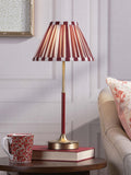 Laura Ashley Denwick pleated stripe table lamp claret, UK version