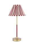 Laura Ashley Denwick pleated stripe table lamp claret, UK version