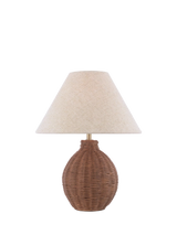 John Lewis Laura Ashley Fernhill Small Rattan Table Lamp, Walnut Stain- Buy online at McGrocer
