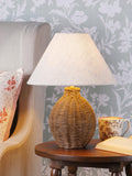 Laura Ashley Fernhill rattan table lamp walnut stain, imported from the UK