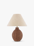 Laura Ashley Fernhill rattan table lamp walnut stain, imported from the UK